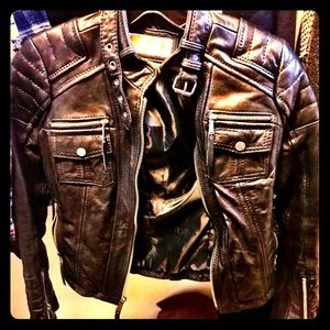 Michael Kors Leather Moto Jacket